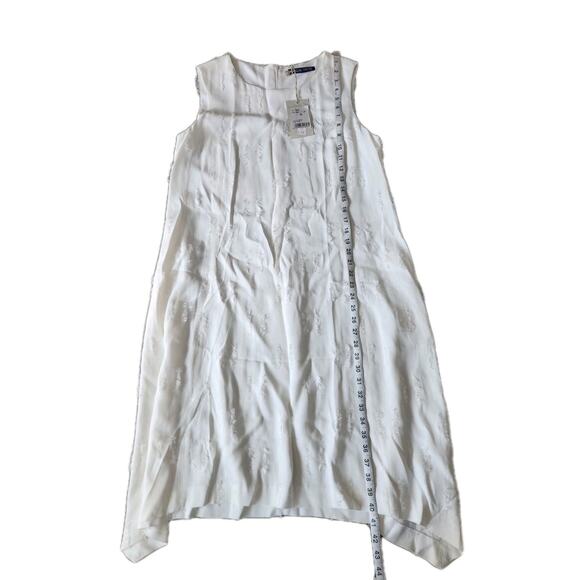 NWT Carolina Freese White Distressed Midi Dress Size 46 Italy Lagenlook Resort - Picture 9 of 11